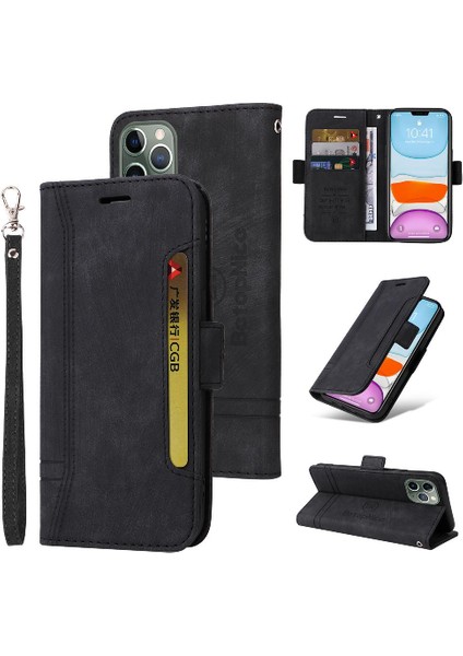 Iphone 12 Için Kılıf Pro Max Kart Yuvaları Cüzdan Kapak Çevirin Tpu Deri (Yurt Dışından)