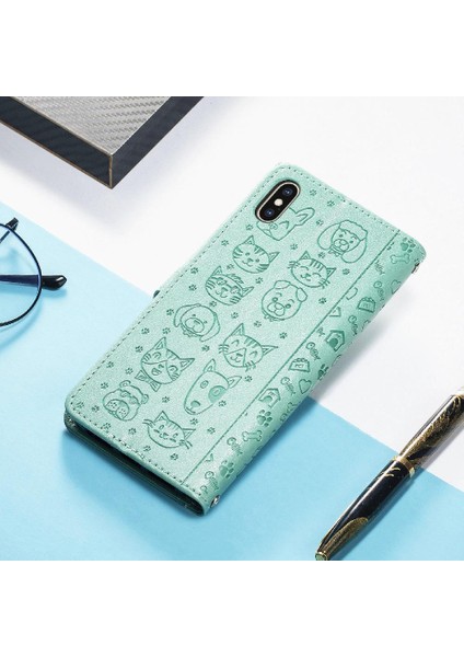 Iphone Xs Için Kılıf Kapak Kapak Kısa Kayış Karikatür Hayvanlar Darbeye Vaka (Yurt Dışından)