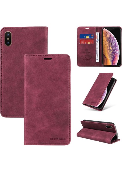 Iphone X/xs Pu Deri Manyetik Koruyucu Folyo Cüzdan (Yurt Dışından)