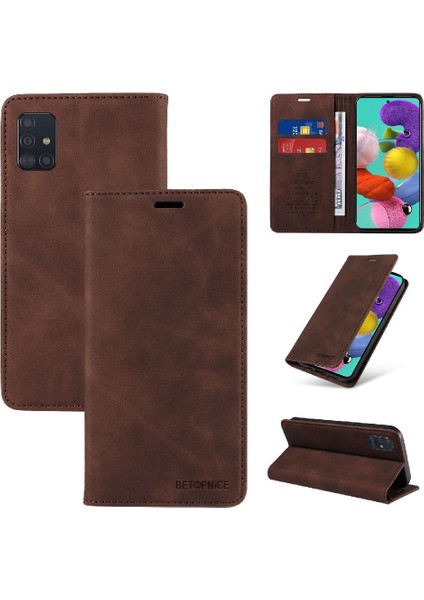 Samsung Galaxy A51 4g Manyetik Koruyucu Pu Deri Folio Cüzdan (Yurt Dışından)