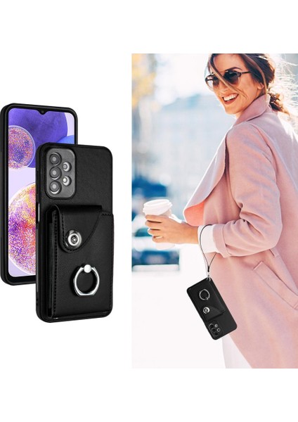 Samsung Galaxy A13 4g Koruyucu Kapak Deri El Kayışı Kartı (Yurt Dışından)