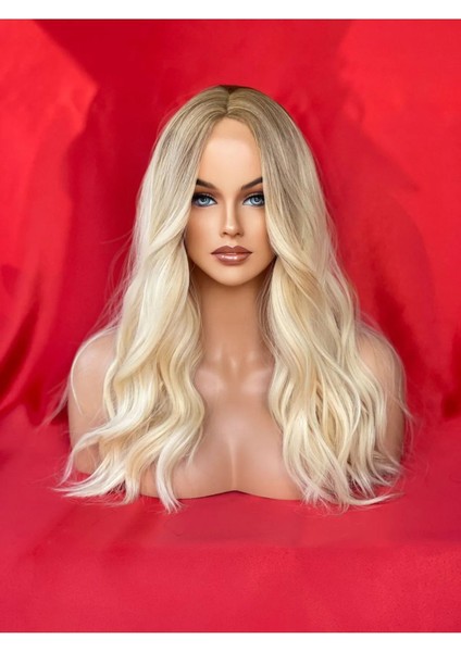 Platin Ombreli Dalgalı Perçemsiz Peruk