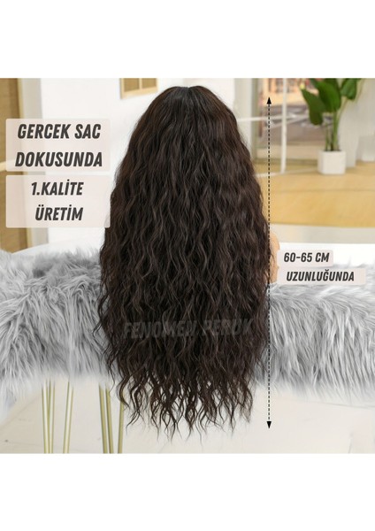 Yeni Sezon Vip Kahve Tonu Perçemsiz Gerçek Saç Dokusunda Peruk modelleri