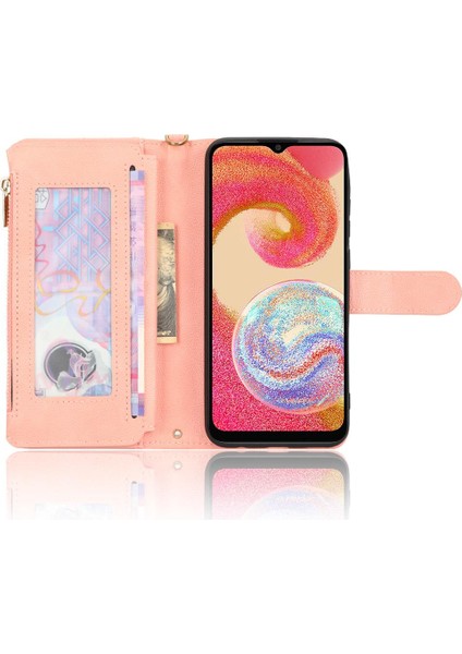 Samsung Galaxy A04E Kart Tutucu Fermuar Cüzdan Manyetik Pu Flip (Yurt Dışından) fırsatları