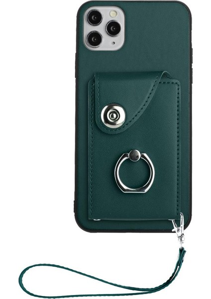 Iphone 11 Için Kılıf Pro Max El Kayışı Koruyucu Kapak Kart Yuvası Tutucular (Yurt Dışından)