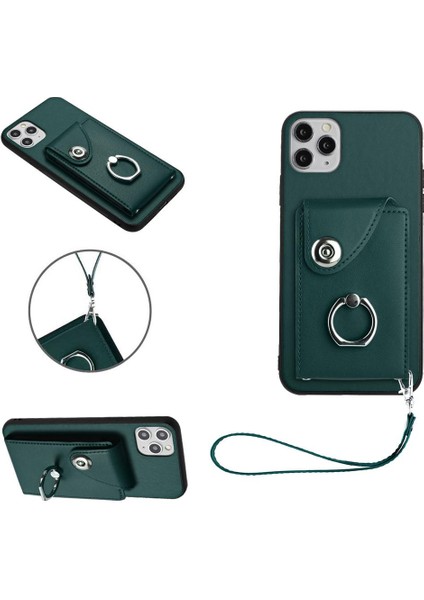 Iphone 11 Için Kılıf Pro Max El Kayışı Koruyucu Kapak Kart Yuvası Tutucular (Yurt Dışından)