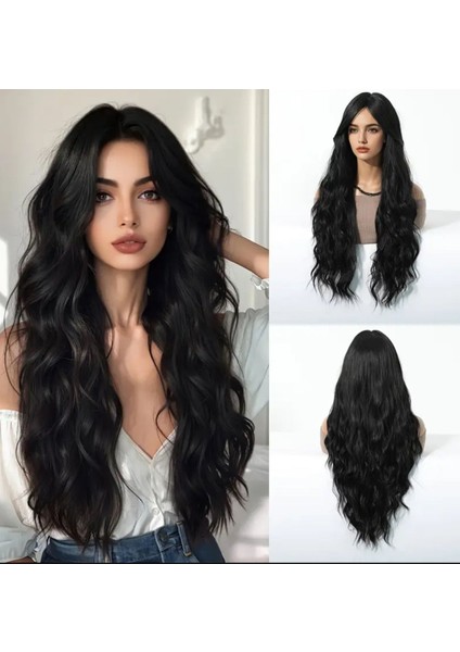 Siyah Okyanus Dalgalı Vip Saç Peruk
