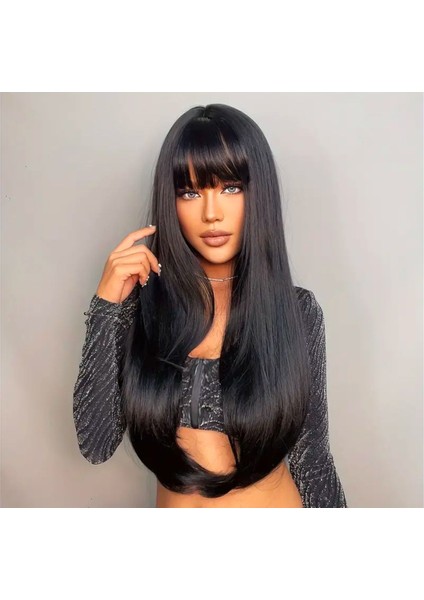 Medikal Siyah Düz Perçemli Peruk A+++ Kalite fiyatları