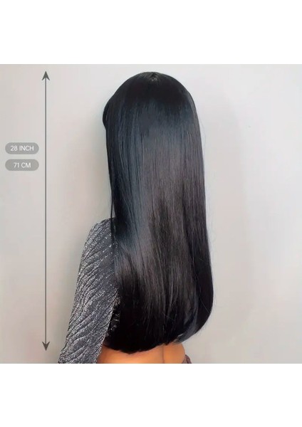 Medikal Siyah Düz Perçemli Peruk A+++ Kalite fırsatları