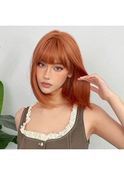 Bob Özel Perçemli Bakır Renk Peruk fırsatları