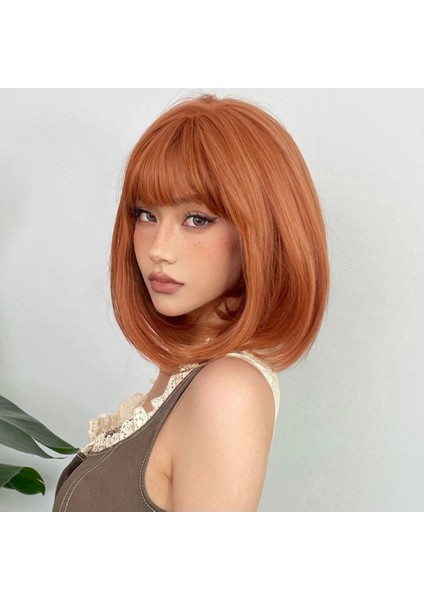 Bob Özel Perçemli Bakır Renk Peruk indirimleri