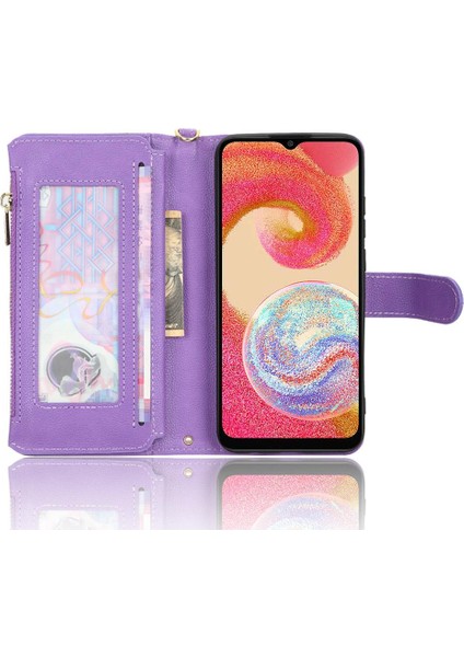 Samsung Galaxy A04E Kart Tutucu Fermuar Cüzdan Manyetik Pu Flip (Yurt Dışından) fırsatları
