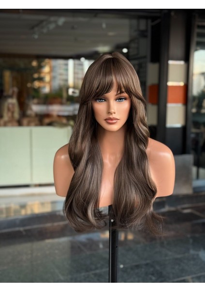 Kumral Perçemli Maşa Dalgalı Peruk