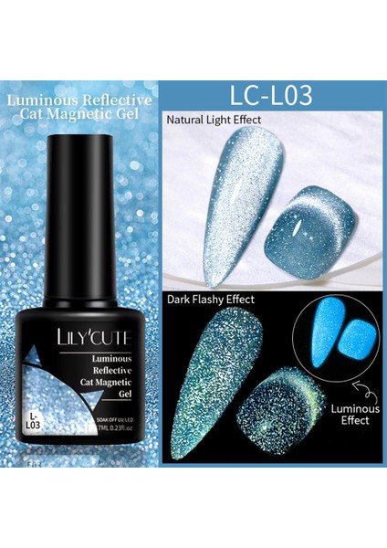 7ml Luminous Reflective Cat Magnetic Uv Nail Gel (Karanlıkta ve Flash Işığında Ekstra Parlayan Kedi Gözü Kalıcı Oje)