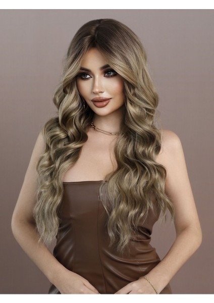 Koyu Ombreli Uzun Perçemli Ekstra Dalgalı Peruk modelleri