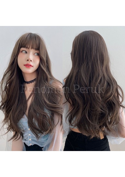 Kumral Perçemli Vip Dalgalı Peruk
