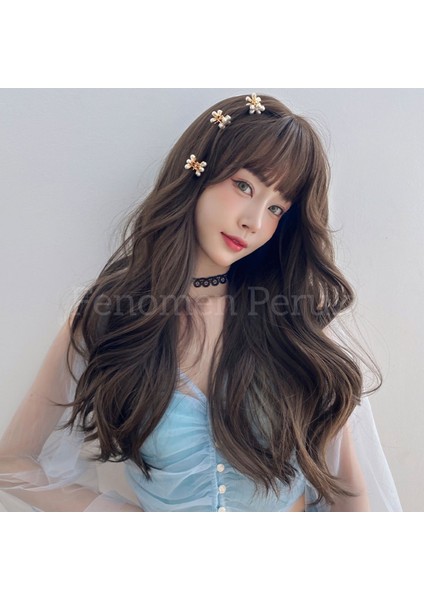 Kumral Perçemli Vip Dalgalı Peruk modelleri