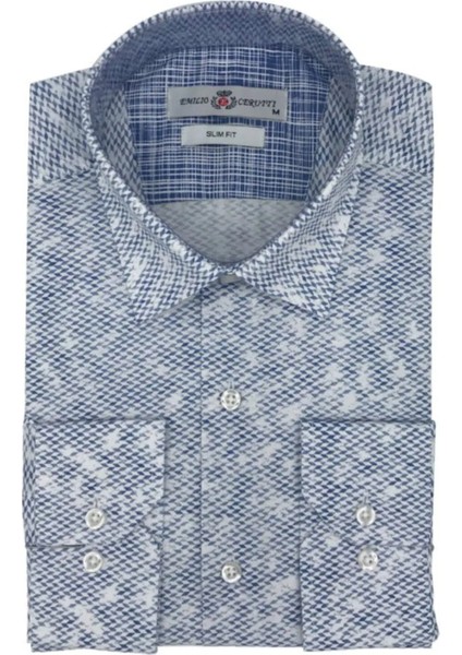 Koyu Lacivert Slim Fit Uzun Kollu Erkek Gömlek