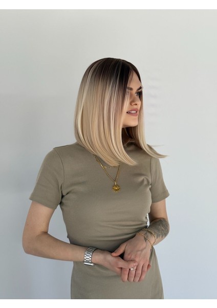 Tül Röfleli Işıltılı Ombreli Peruk Model modelleri