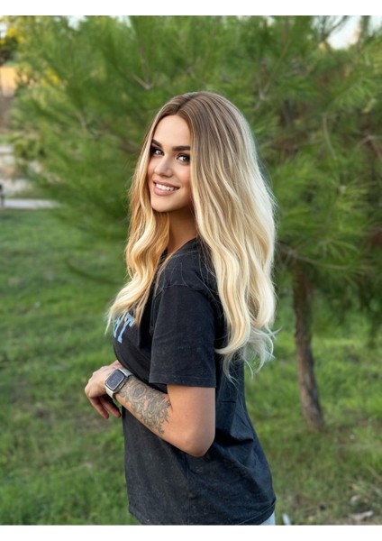 Gerçek Saç Dokusunda - Platin Ombreli Peruk Model fiyatları