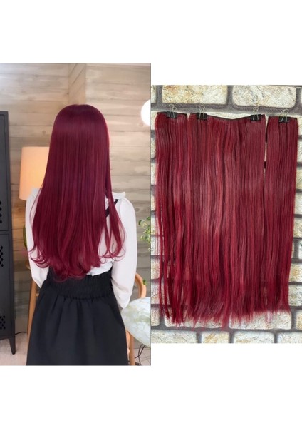 Yarımay+2 Yan Kızıl Düz Çıt Çıt -75 cm