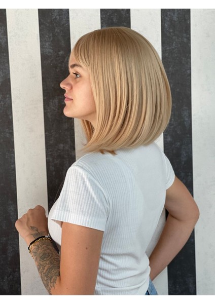 Luxury Lansman Özel Kısa Açık Karamel Peruk modelleri