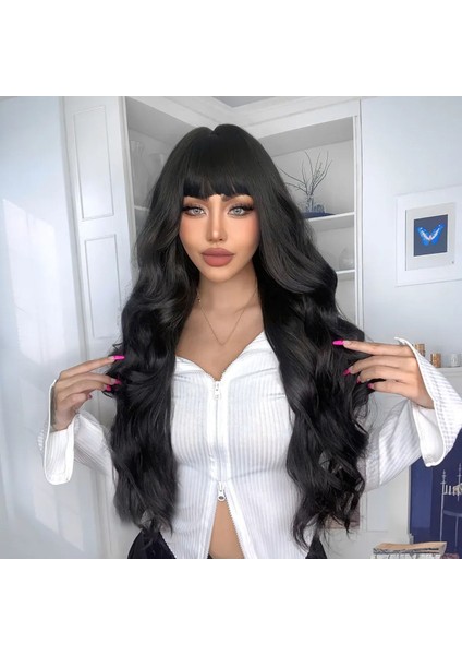 Koyu Kahve Dalgalı Peruk