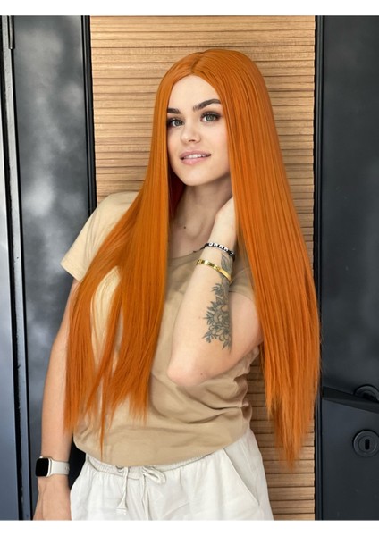 En Özel Vip Bakır Perçemsiz Peruk Model