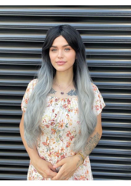 Luxury Kıvırcık Ombreli Dipler Kahve Uçlar Platin