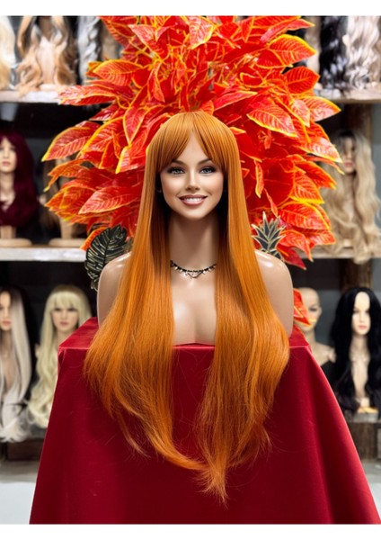 Yeni Sezon Bakır Perçemli Düz Peruk