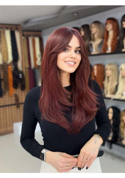 Kızıl Uzun Perçemli Vip Model Peruk