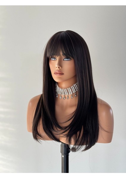 Koyu Kestane Vip Düz Peruk fiyatları