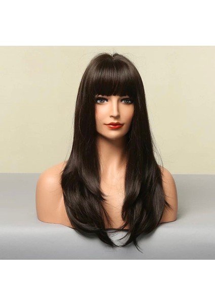 Show Perçemli Düz Peruk Siyah