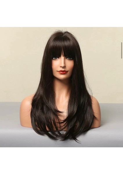 Show Perçemli Düz Peruk Siyah fırsatları
