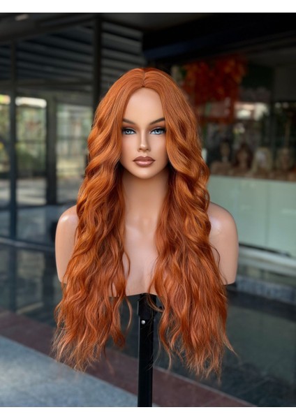 Bakır Perçemsiz Dalgalı Vip Saç Peruk