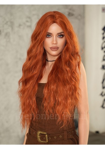 Bakır Dalgalı Perçemsiz Vip Peruk Model modelleri