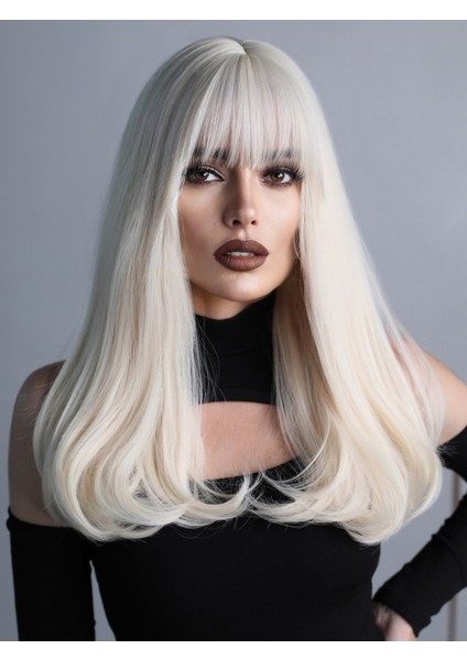 Soğuk Sarı Perçemli Vip Saç Peruk