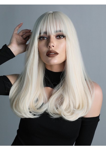 Soğuk Sarı Perçemli Vip Saç Peruk modelleri