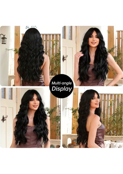 Medikal Siyah Perçemli Dalgalı Peruk A+++ Kalitede modelleri