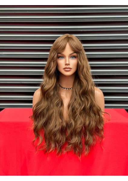 Kahve Tonu Su Dalgalı Perçemli Vip Peruk - Wiglose 11