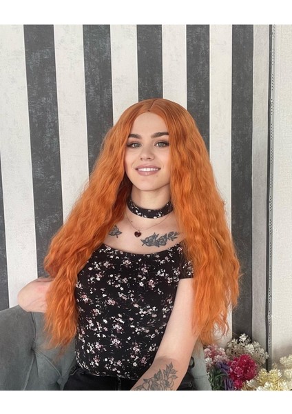 Luxury Perçemsiz Dalgalı Bakır Peruk