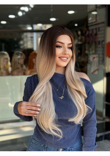 Luxury Perçemsiz Ombreli Tam Vip Peruk fiyatları