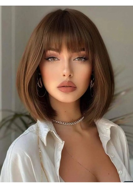 Kahve Tonu Bob Özel Medikal Peruk