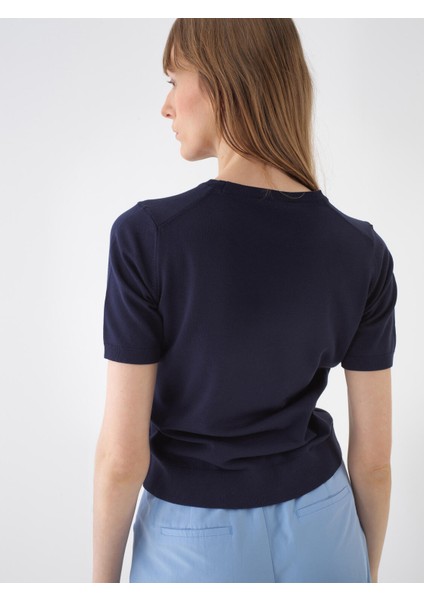 Kadın Lacivert Regular Fit Basic Kazak fırsatları