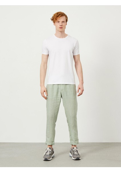 Erkek Beyaz Slim Fit Pamuklu Basic Tişört fiyatları
