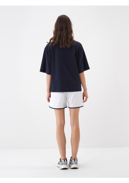 Kadın Lacivert Oversize Pamuklu Bluz fırsatları