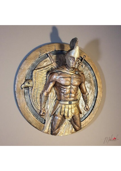 Cesaretin Koruyucusu - Duvara Asılan Roma Savaşçısı, El Yapımı, Arkadan Aydınlatmalı, Dekorasyon Heykeli - Mukemel Orijinal Tasarımlar indirimleri