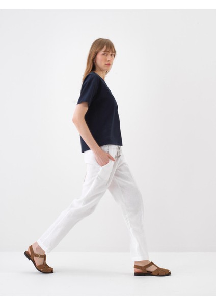 Kadın Lacivert Oversize Pamuklu Basic Tişört modelleri