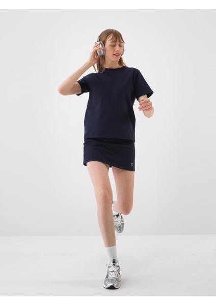 Kadın Lacivert Regular Fit Pamuklu Basic Tişört modelleri