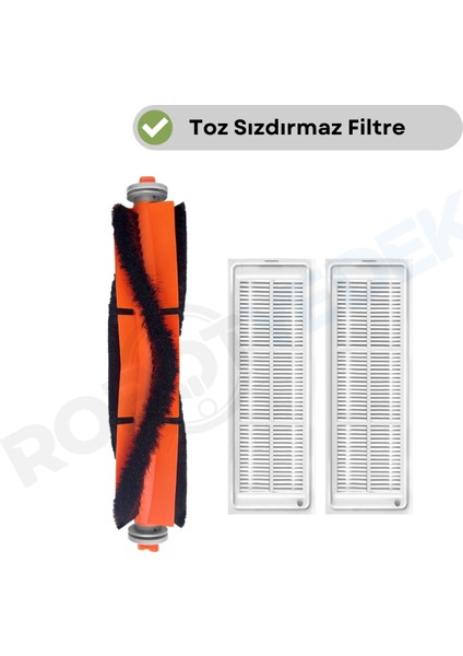 Xiaomi Mop 2 Pro MJST1SHW Uyumlu Yedek Ana Fırça ve Hepa Filtre-3 Parça